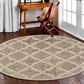 L&R Resources Sinuous Pin Dot 6" Round Ivory and Rose Area Rug, , large