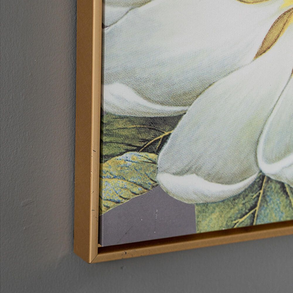 Hearth and Haven 20" x 20" Botanical Wall Art Print in White, Gold and Gray (Set of 4), , large