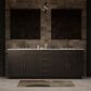 Lexora Home Abbey 84" Double Bathroom Vanity in Black Oak with 2 cm White Cultured Marble Top and Rectangular Sinks, , large