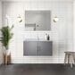 Lexora Home Geneva 36" Single Bathroom Vanity in Dark Grey with 2 cm White Cultured Marble Top and Rectangular Sink, , large