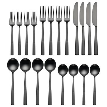 Oneida Modulus 20-Piece Flatware Set in Black Satin, , large