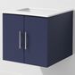 Lexora Home Geneva 24" Single Bathroom Vanity in Navy Blue with 2 cm White Cultured Marble Top and Rectangular Sink, , large