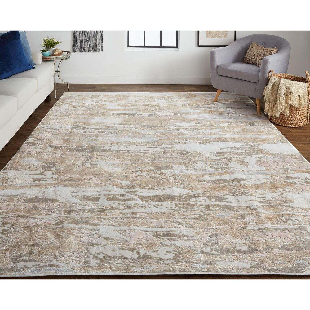 Feizy Laina 39G5F 3&#39; x 5&#39; Beige and Gray Area Rug, , large