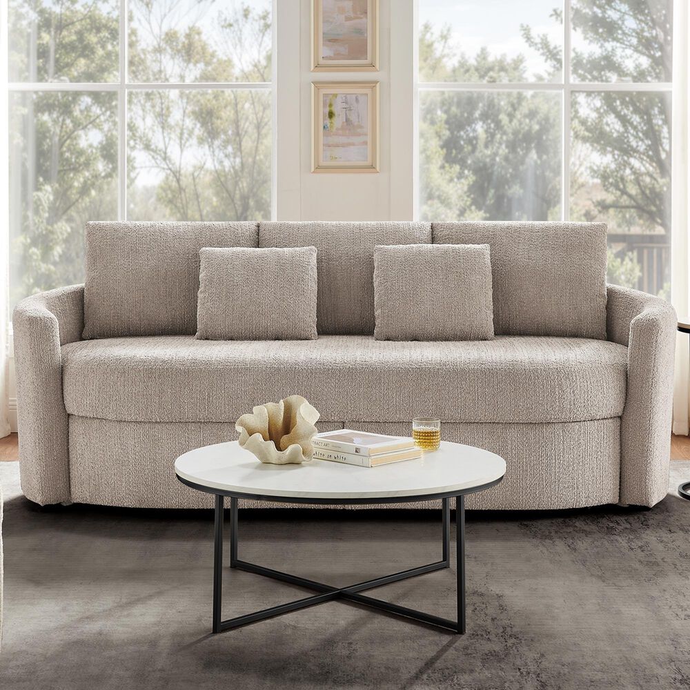 Lifestyle Solutions Beckett Stationary Storage Sofa in Taupe, , large