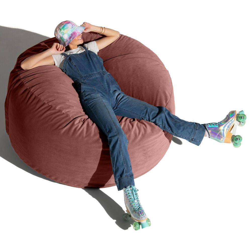 Jaxx Saxx 5&#39; Large Round Bean Bag Chair in Mauve, , large