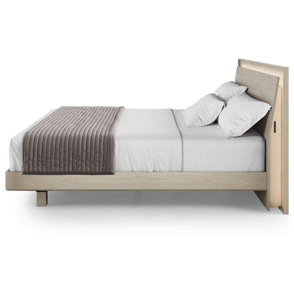 BDI Kava King Platform Bed in Washed Oak with Lighting and USB Ports, , large