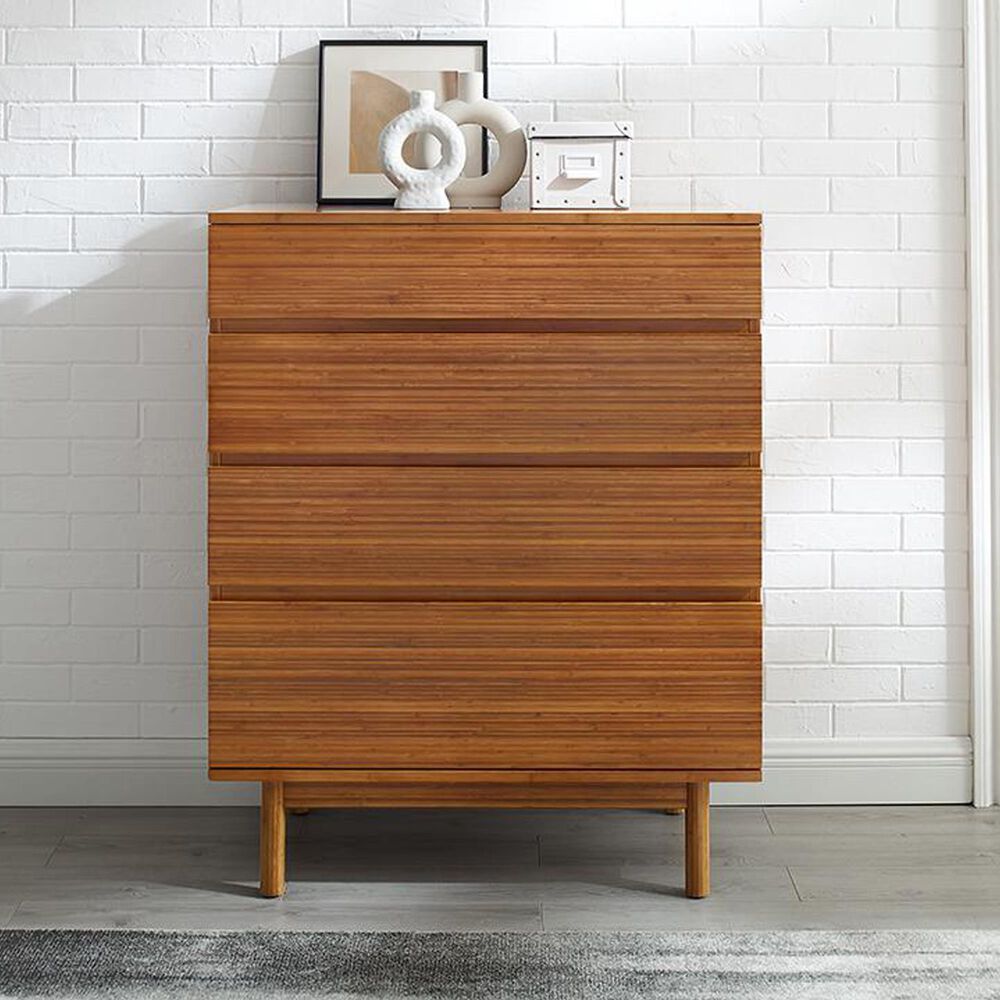 Natural Bamboo Furnishings 4 Drawer High Chest, , large