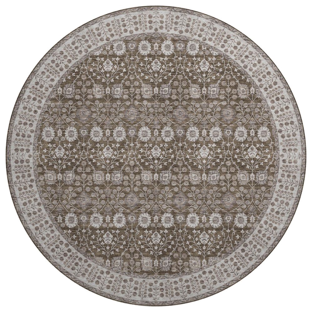 Dalyn Rug Company Hatay HY8 8" Round Chocolate Area Rug, , large