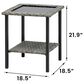 Sunwell Garden 19" Patio Square Side Table with Glass Top in Gray, , large