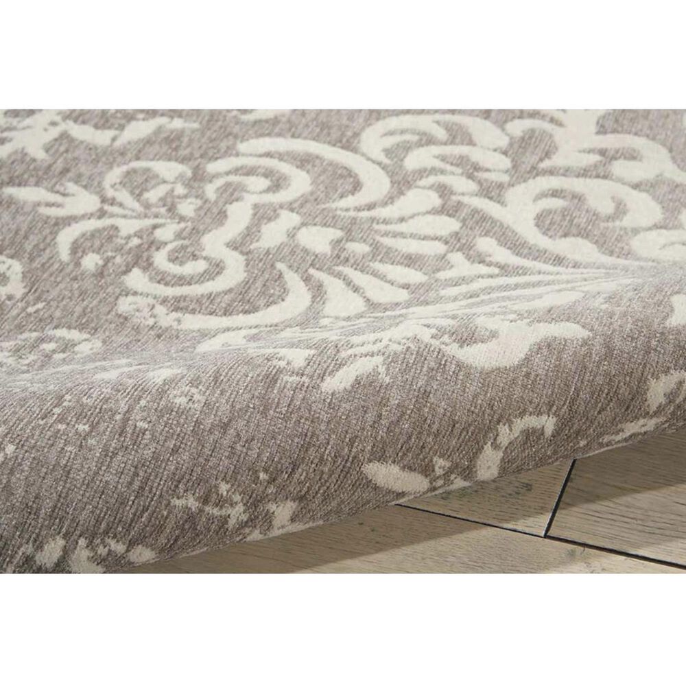 Nourison Damask DAS03 5&#39; x 7&#39; Ivory and Grey Area Rug, , large
