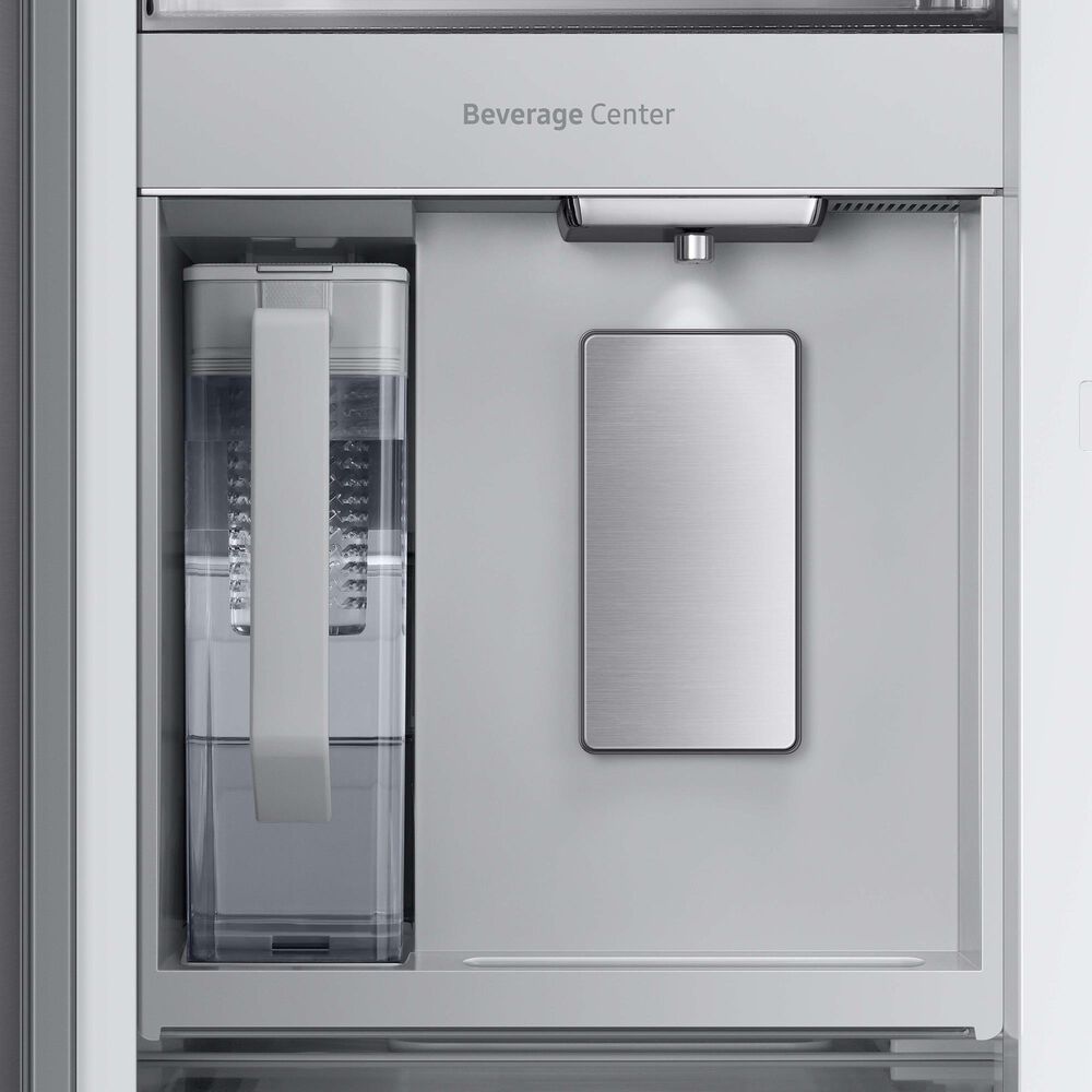 Samsung Bespoke Bespoke 30.1 Cu. Ft. 3-Door French Door Refrigerator with Beverage Center - White Glass Panels Included, , large