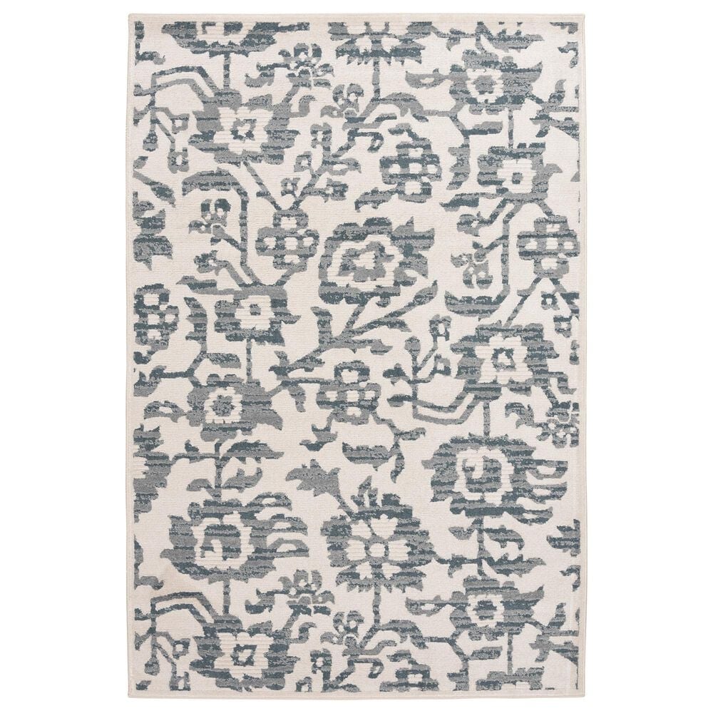 Central Oriental Heirloom Candace Champagne and Sky Blue 5"3" x 7"7" Area Rug, , large