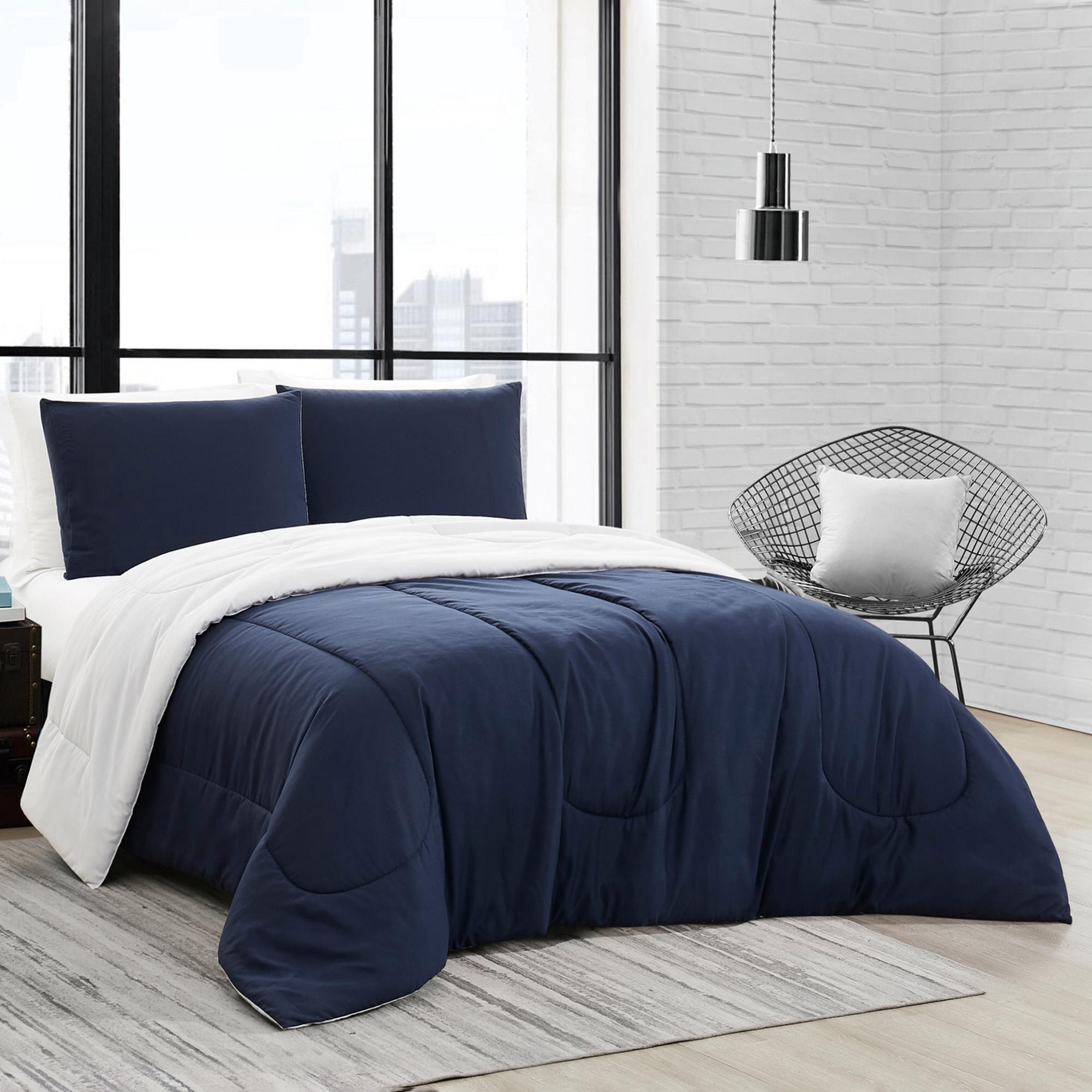 Grey and blue twin comforter discount
