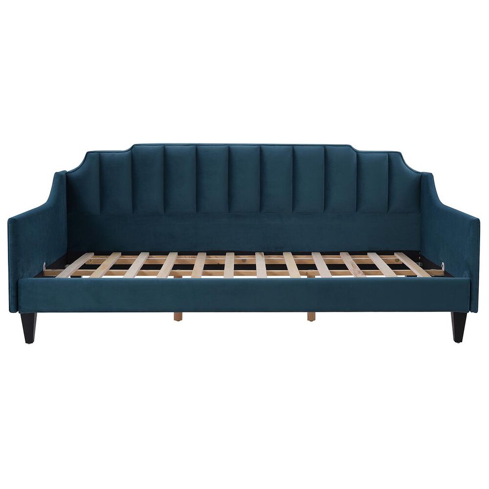Jennifer Taylor Home Edgar Channel Tufted Sofa Bed Daybed in Satin Teal