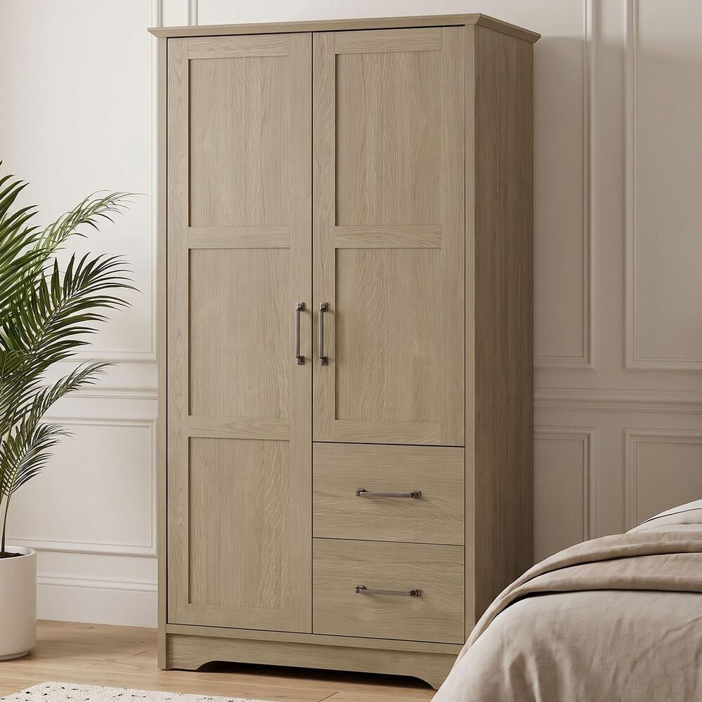 Coaster Cassara 2 Door Wardrobe Cabinet in Latte, , large