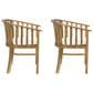 Hearth and Haven Outdoor Dining Chair with Cream Cushion in Teak (Set of 2), , large