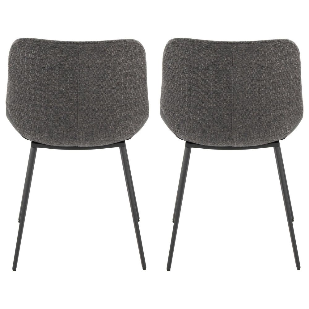 Lumisource Outlaw Side Chair with Black and Grey Cushion in Black &#40;Set of 2&#41;, , large