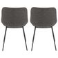 Lumisource Outlaw Side Chair with Black and Grey Cushion in Black (Set of 2), , large