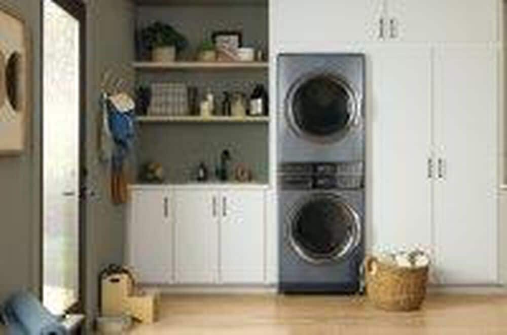 Electrolux 4.5 Cu. Ft. Washer and 8.0 Cu. Ft. Electric Dryer Stack Laundry in Titanium, , large