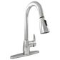 MS International Pull-Out Sprayer Kitchen Faucet with Deckplate in Polished Chrome, , large