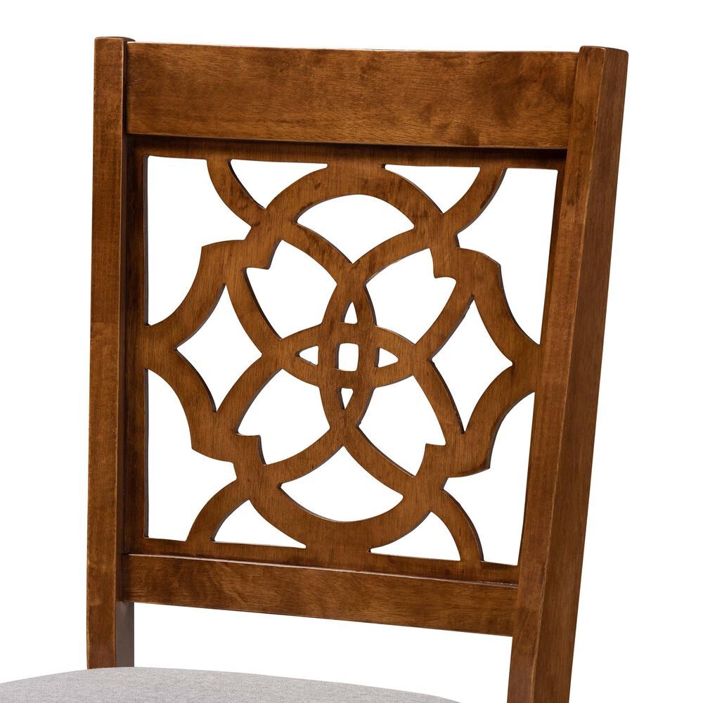Baxton Studio Lylah Dining Chair in Grey and Walnut &#40;Set of 4&#41;, , large