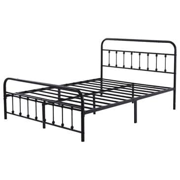 HOMLUX Full Metal Bed Frame with Sturdy Slats in Black, , large