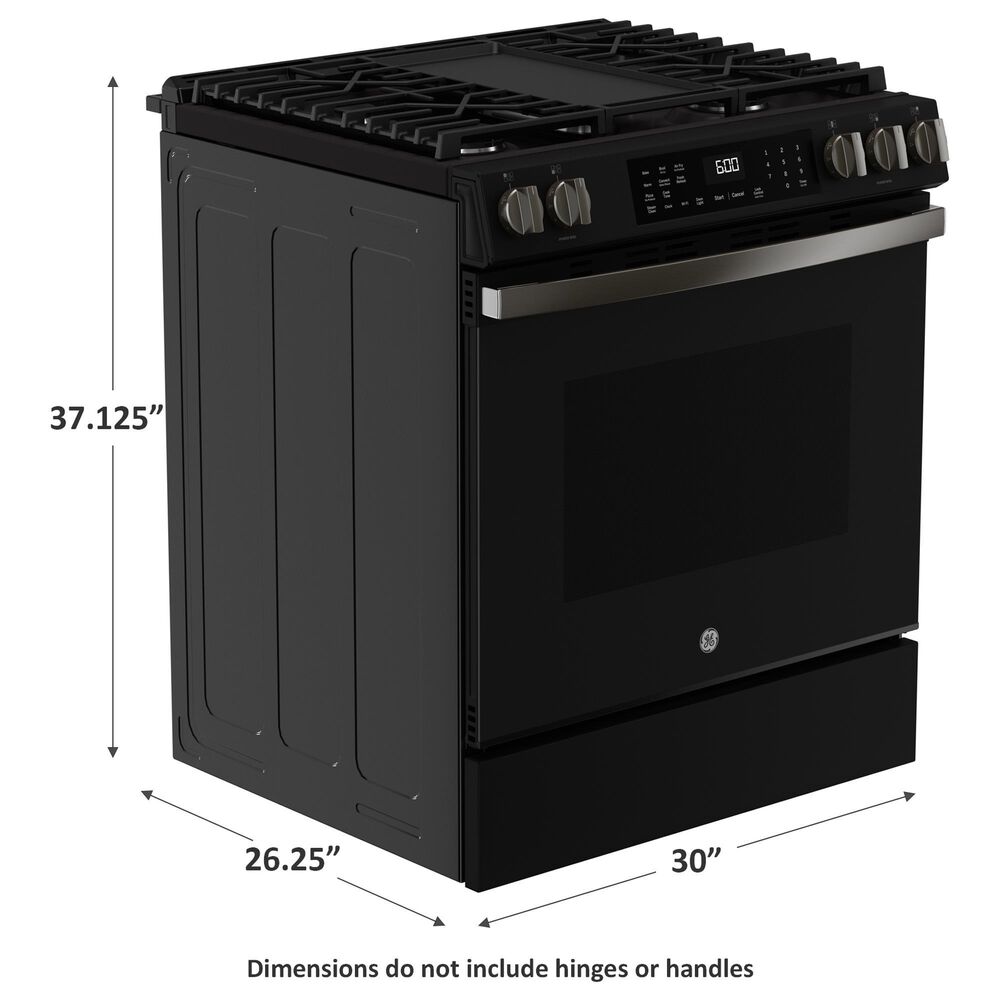 GE Appliances 30&quot; Slide-In Front-Control Convection Gas Range in Fingerprint Resistant Black Slate, , large