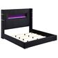 Coaster Tisdall Eastern King Upholstered Fireplace Bed in Black, , large