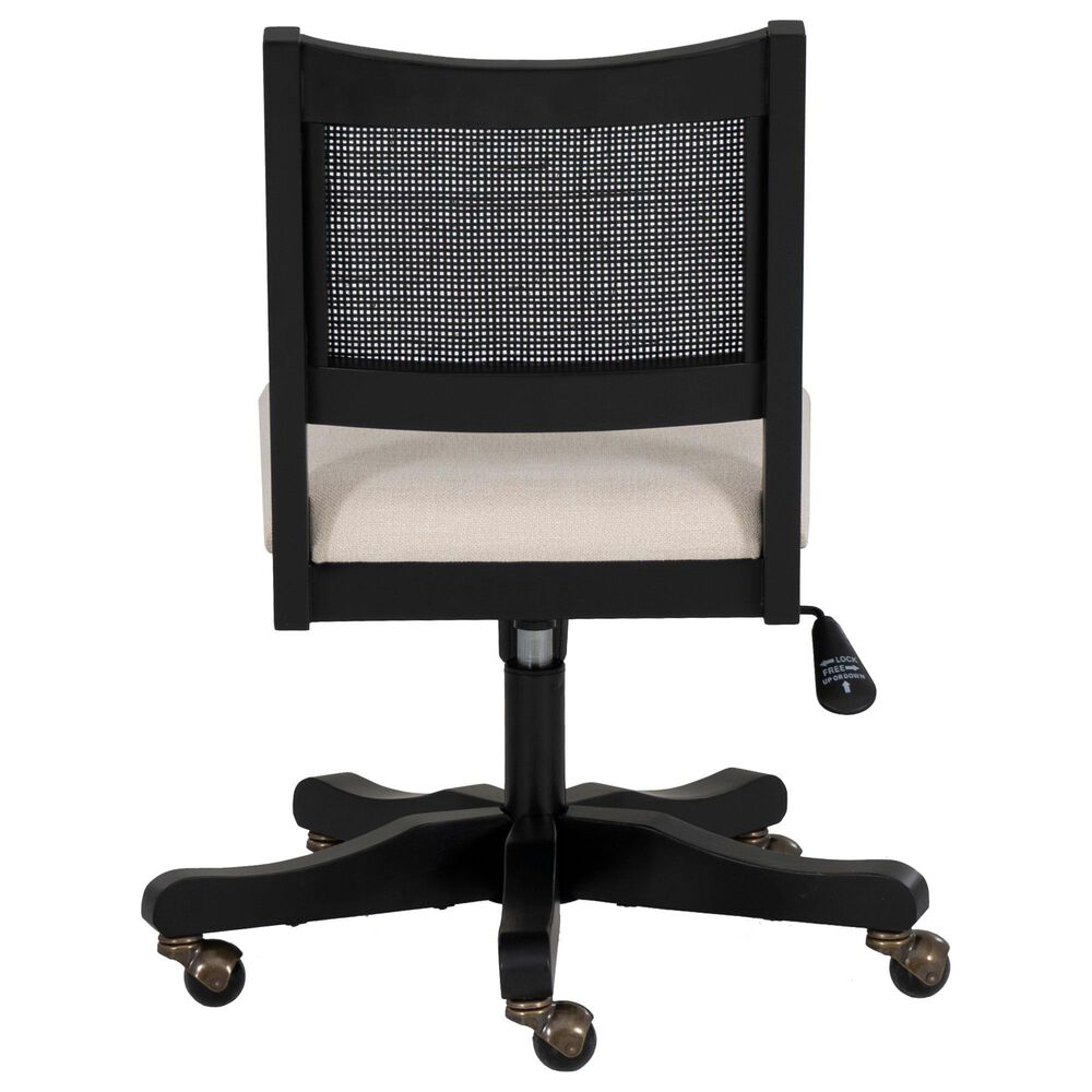 Linon Home Decor Bauer Swivel Office Chair with Cream Cushion in Black, , large