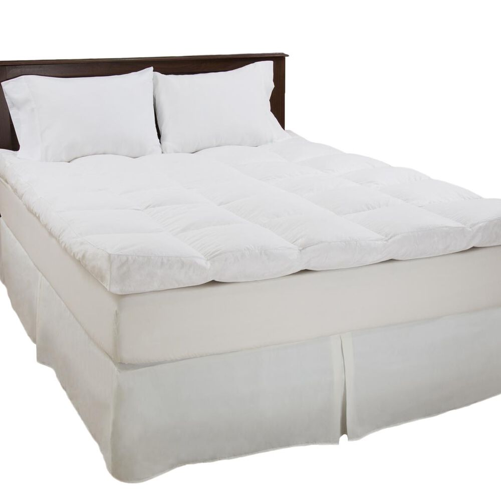 Timberlake Down and Duck Feather Gusset 4&quot; Queen Mattress Topper, , large