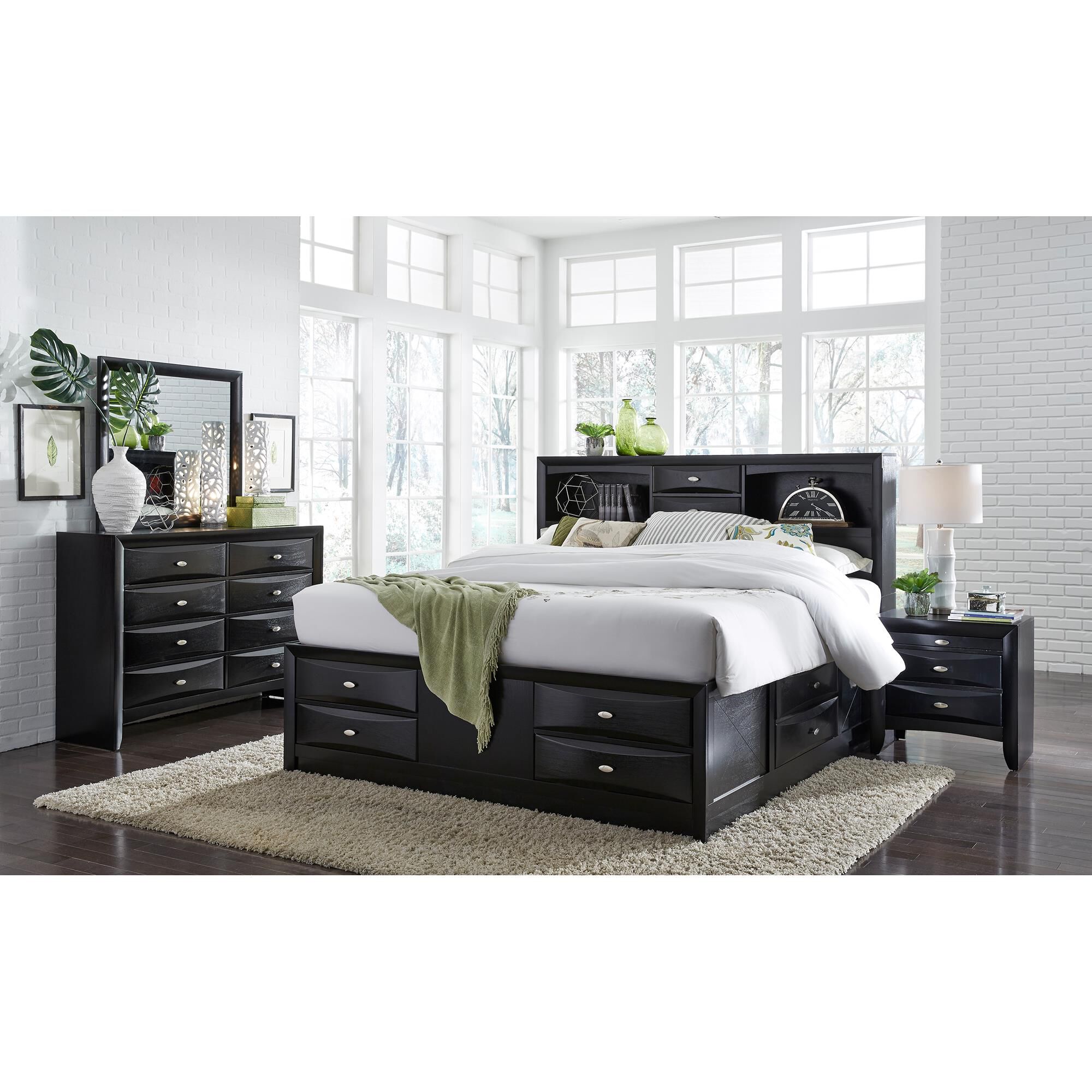 Emily black outlet storage bed