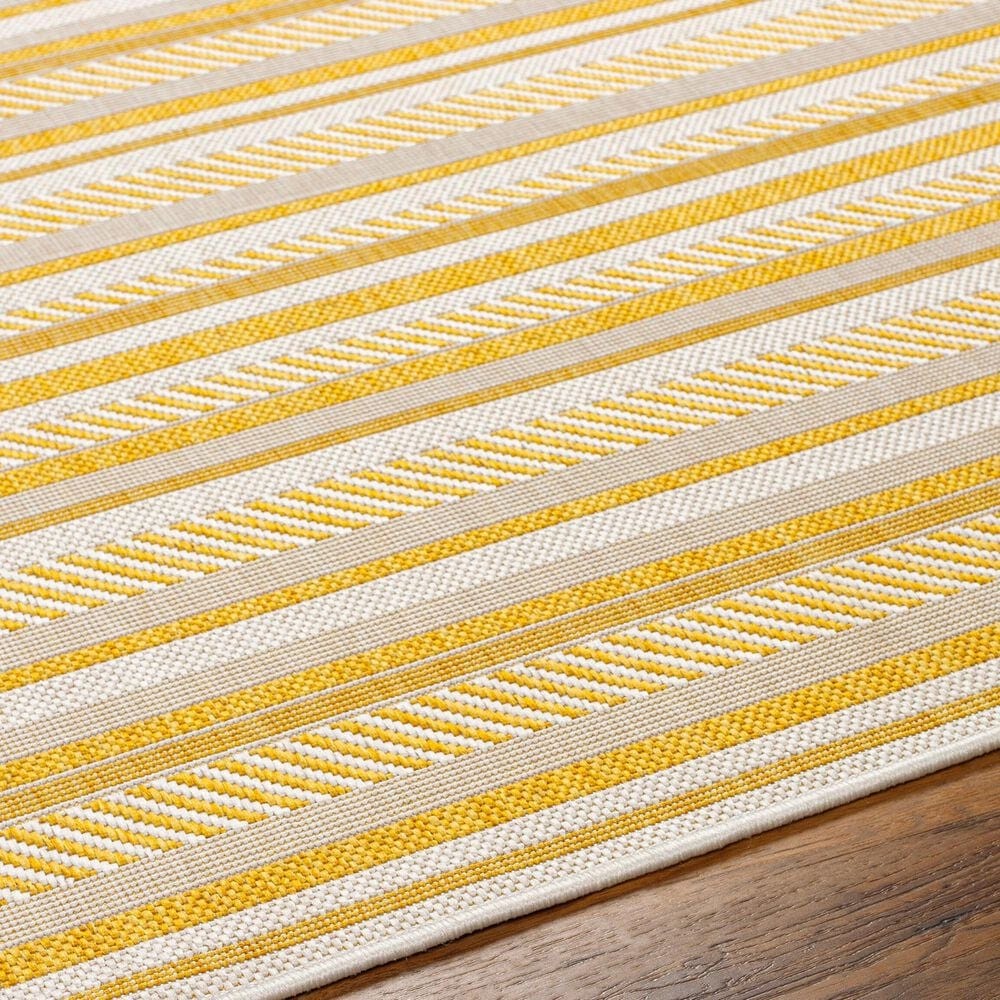 Surya Eagean EAG-2424 Mustard and Ivory 4&#39;3&quot; x 5&#39;11&quot; Indoor/Outdoor Area Rug, , large