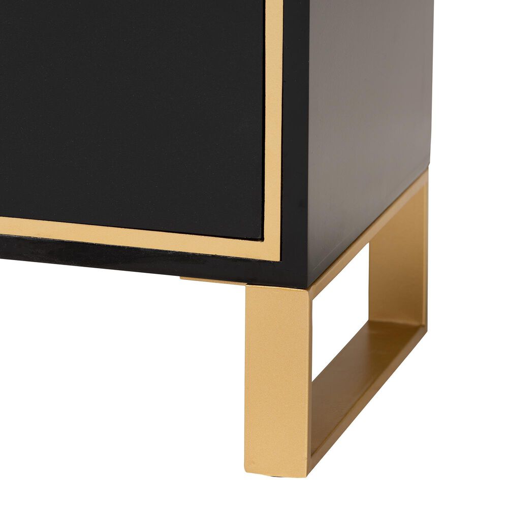 Baxton Studio Giolla 2-Drawer End Table in Black and Gold, , large