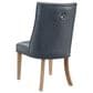 Linon Home Decor Adler Side Chair with Navy Faux Leather Cushion in Natural, , large