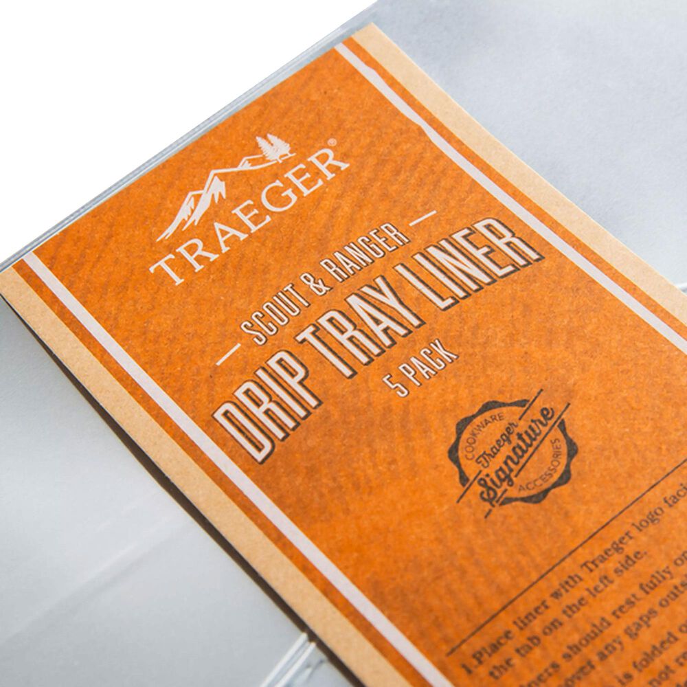 Traeger Grills Drip Tray Liner for Ranger and Scout Grill in Aluminum - Set of 5, , large