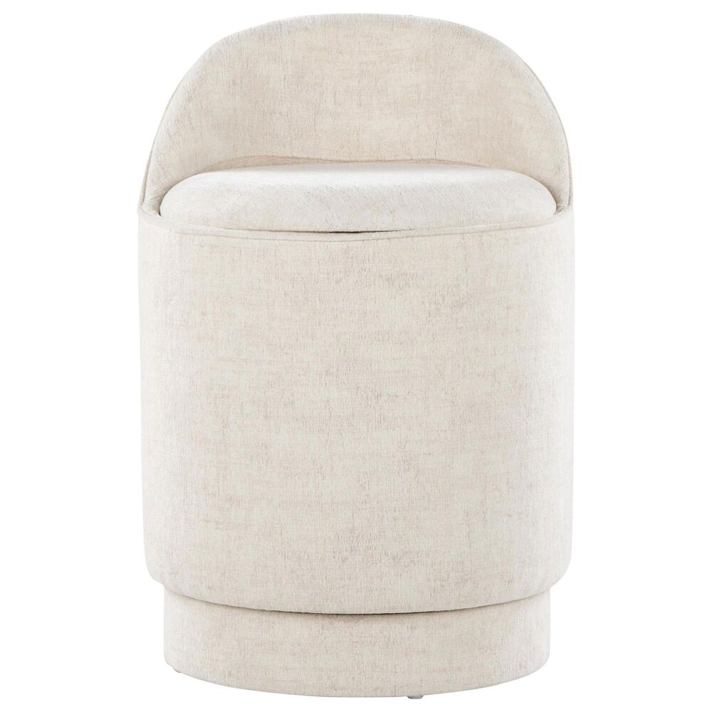 Lumisource Marla Upholstered Vanity Stool in Cream, , large