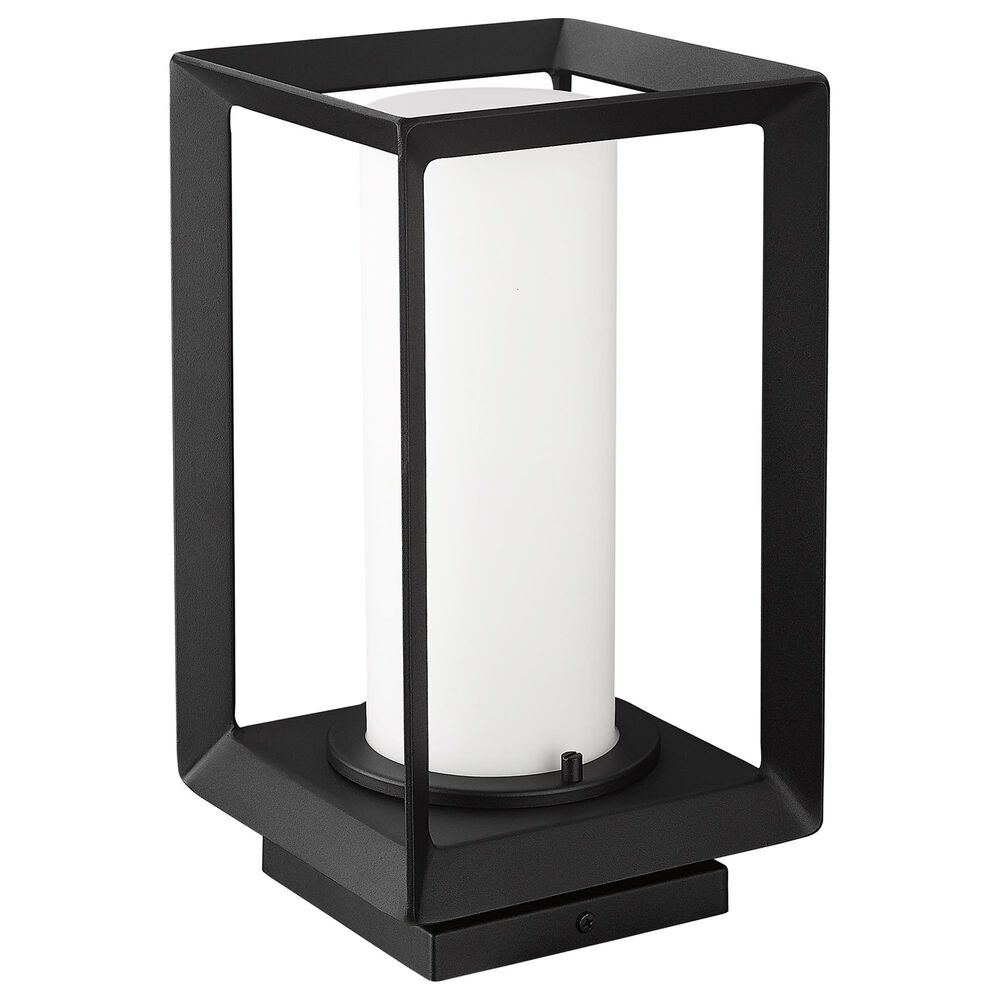 Golden Lighting Smyth 1-Light Outdoor Pier Mount with Opal Glass Shade in Natural Black, , large