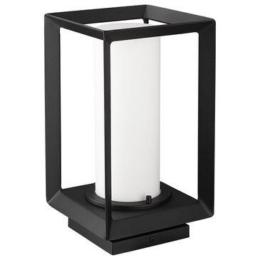 Golden Lighting Smyth 1-Light Outdoor Pier Mount with Opal Glass Shade in Natural Black, , large