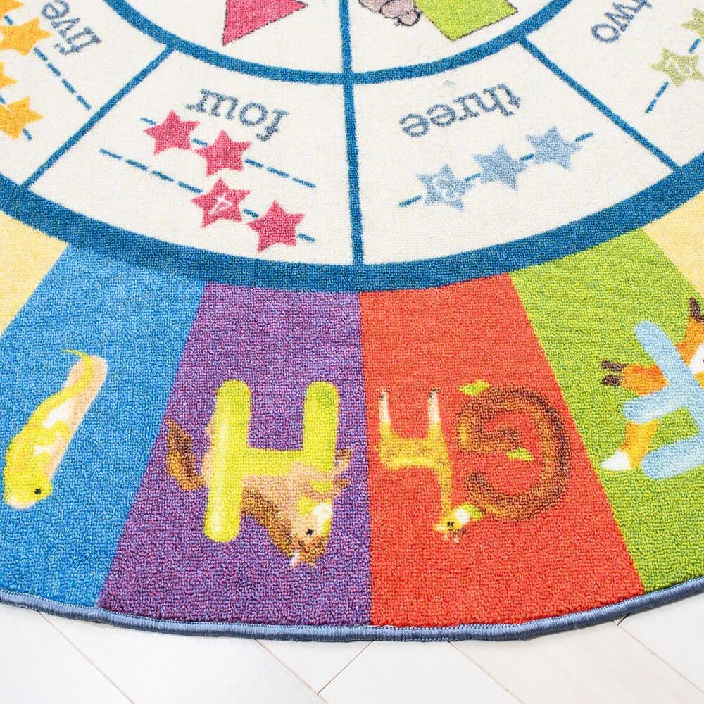 Safavieh Kids Playhouse 5&#39; Round Beige and Blue Rug, , large