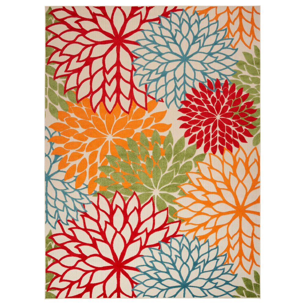 Nourison Aloha 12" x 15" Green Indoor/Outdoor Area Rug, , large
