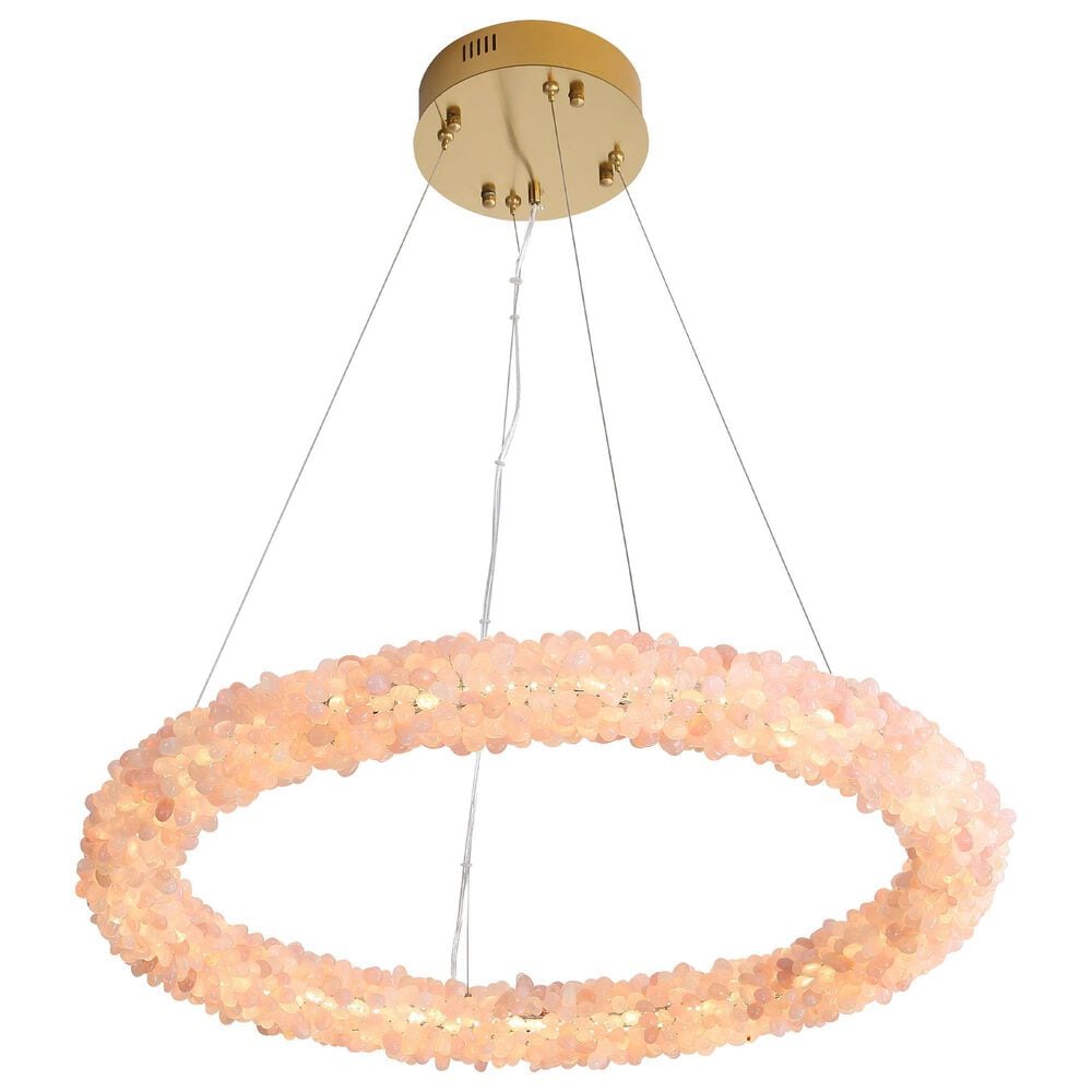 Golden Lighting Corallo 22" 1-Light LED Chandelier with Coral Shade in Gold, , large