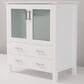 Lexora Home Volez 30" Single Bathroom Vanity in White with 2 cm White Ceramic Top and Rectangular Sink, , large