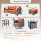 HOMLUX 7-Piece Patio Sofa Set in Orange, , large