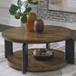 Ashley Kraeburn Round Cocktail Table in Brown and Black, , large