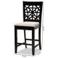 Baxton Studio Devon Counter Height Pub Chair with Sand Cushion in Espresso Brown (Set of 2), , large