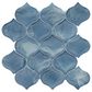 Emser Splash Blue 3" x 3" Arabesque on 10" x 10" Glass Mosaic Sheet, , large