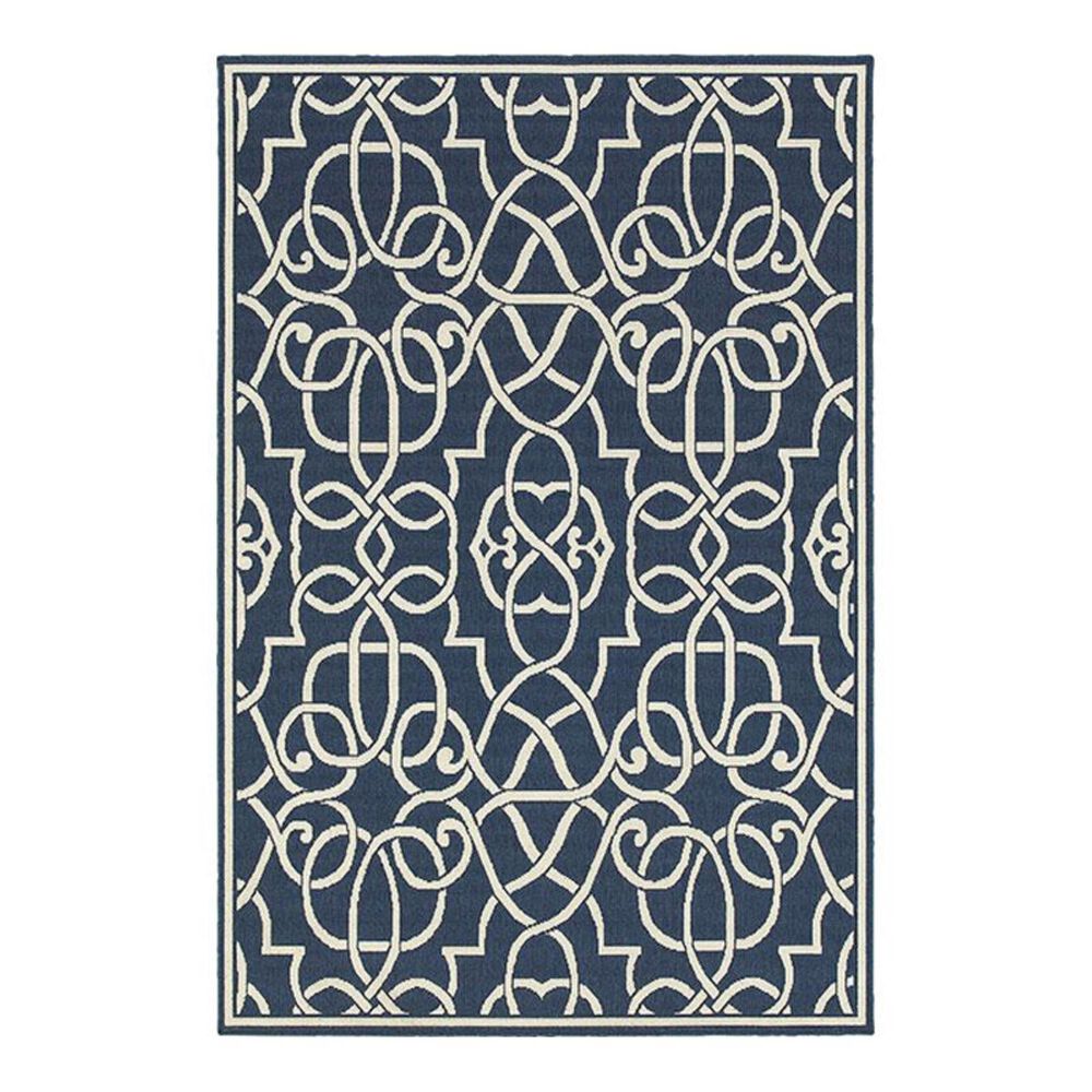 Oriental Weavers Meridian 2205B 2&#39;3&quot; x 7&#39;6&quot; Navy Runner, , large
