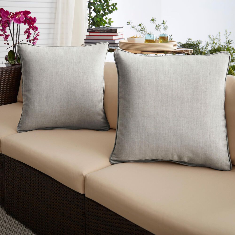 Sorra Home Sunbrella 20" Pillow in Canvas Granite (Set of 2), , large