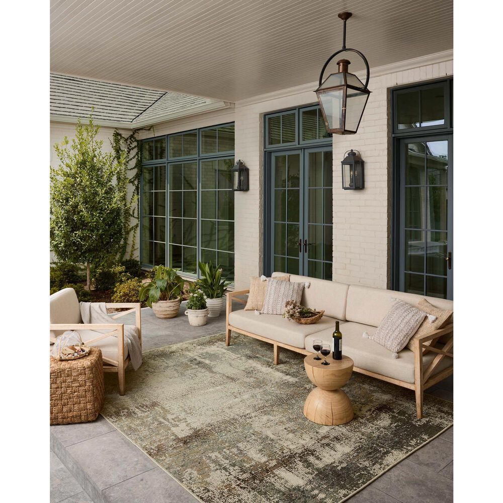 Loloi Saylor Smoke and Ivory 8'6" x 12' Indoor/Outdoor Area Rug, , large