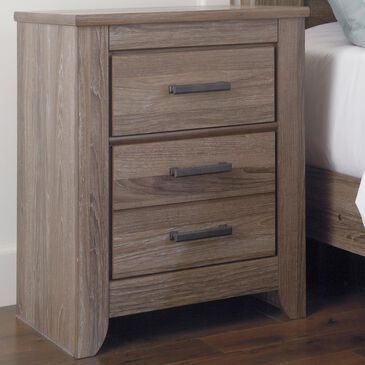 Signature Design by Ashley Zelen 2 Drawer Nightstand in Warm Gray, , large